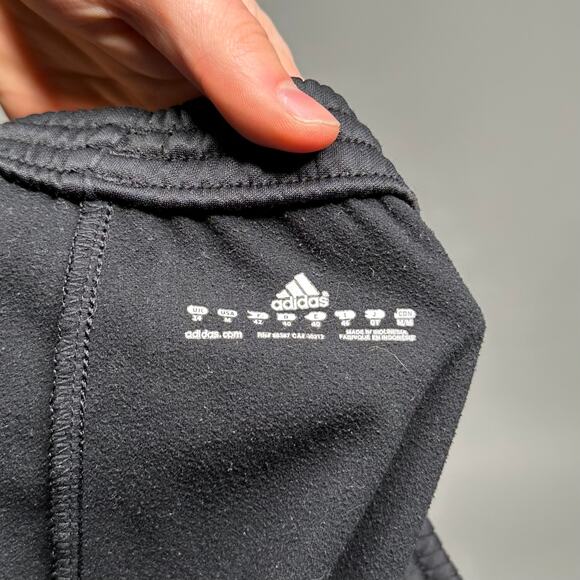 Vintage Y2K Adidas Sweatpants Mens M Baggy Jet Black Polyester Logo Accents - Picture 5 of 5